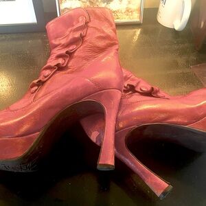 Earthies platform leather booties.